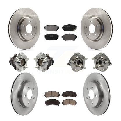 Hub Bearings Disc Brake Rotors And Pads Front Rear Kit (10Pc) For Nissan Rogue