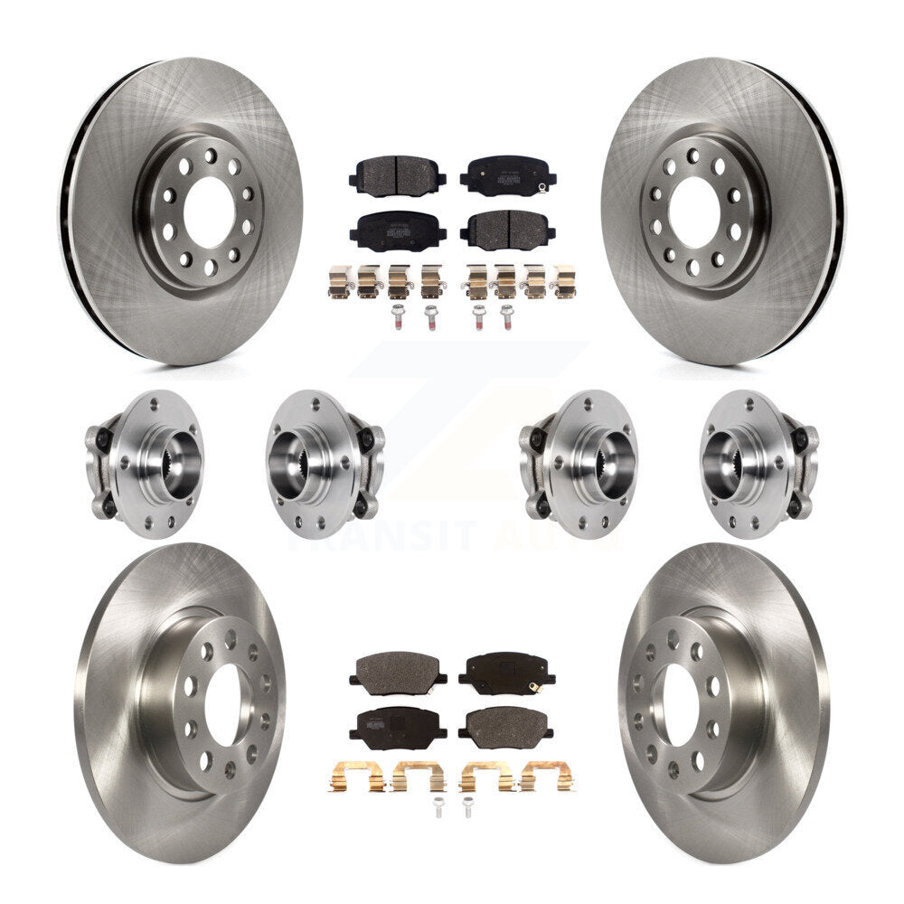 Hub Bearing Brake Rotor & Pads Front Rear Kit (10Pc) For Jeep Renegade Fiat 500X