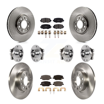 Hub Bearing Brake Rotor & Pads Front Rear Kit (10Pc) For Jeep Renegade Fiat 500X