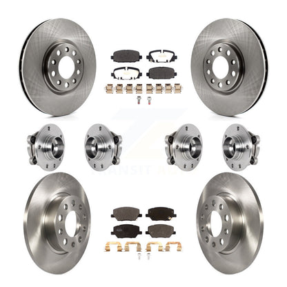 Hub Bearing Disc Brake Rotor And Pads Front Rear Kit (10Pc) For Jeep Compass AWD
