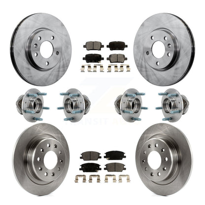 Hub Bearing Disc Brake Rotor Pad Front Rear Kit (10Pc) For Chevrolet Equinox GMC