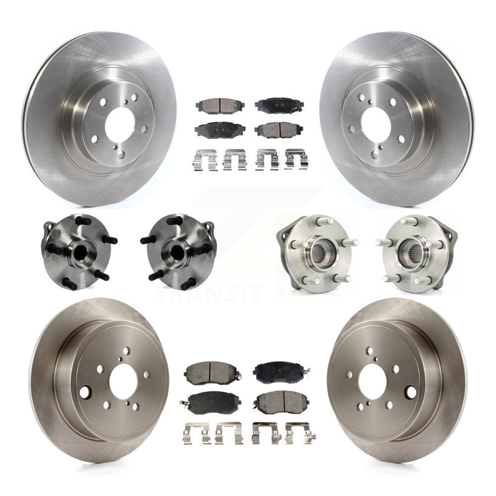 Hub Bearings Disc Brake Rotors And Pads Front Rear Kit (10Pc) For Subaru Impreza