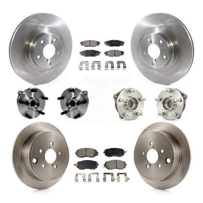 Hub Bearings Disc Brake Rotors And Pads Front Rear Kit (10Pc) For Subaru Impreza