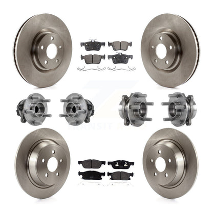 Hub Bearing Brake Rotor & Pads Front Rear Kit (10Pc) For Lincoln Continental FWD