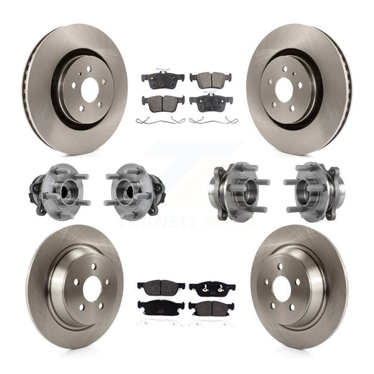 Hub Bearing Brake Rotor & Pads Front Rear Kit (10Pc) For Lincoln Continental FWD