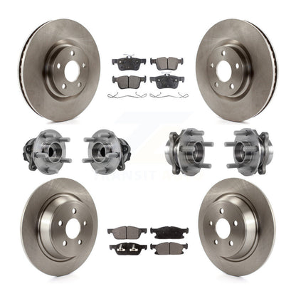 Hub Bearing Brake Rotor & Pads Front Rear Kit (10Pc) For 2015-2018 Ford Edge FWD