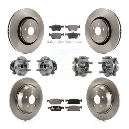Hub Bearing Brake Rotor Pad Front Rear Kit (10Pc) For Ford Edge Lincoln Nautilus