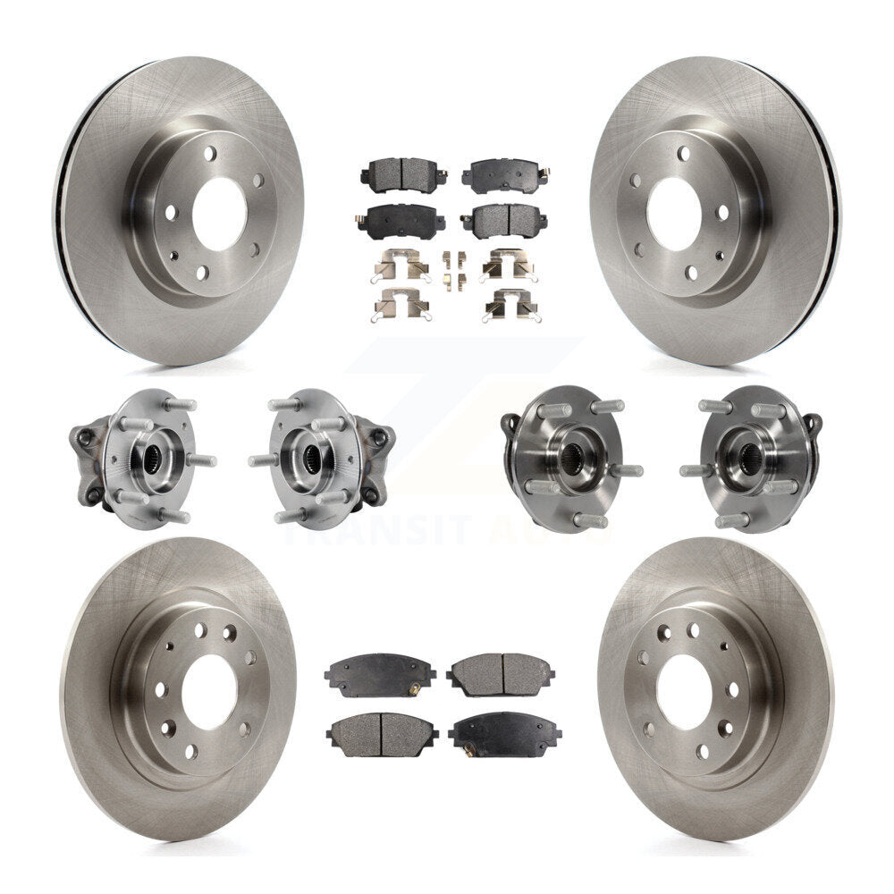 Hub Bearing Brake Rotor & Pad Front Rear Kit (10Pc) For 2016-2018 Mazda CX-3 AWD
