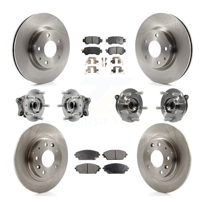 Hub Bearing Brake Rotor & Pad Front Rear Kit (10Pc) For 2016-2018 Mazda CX-3 AWD