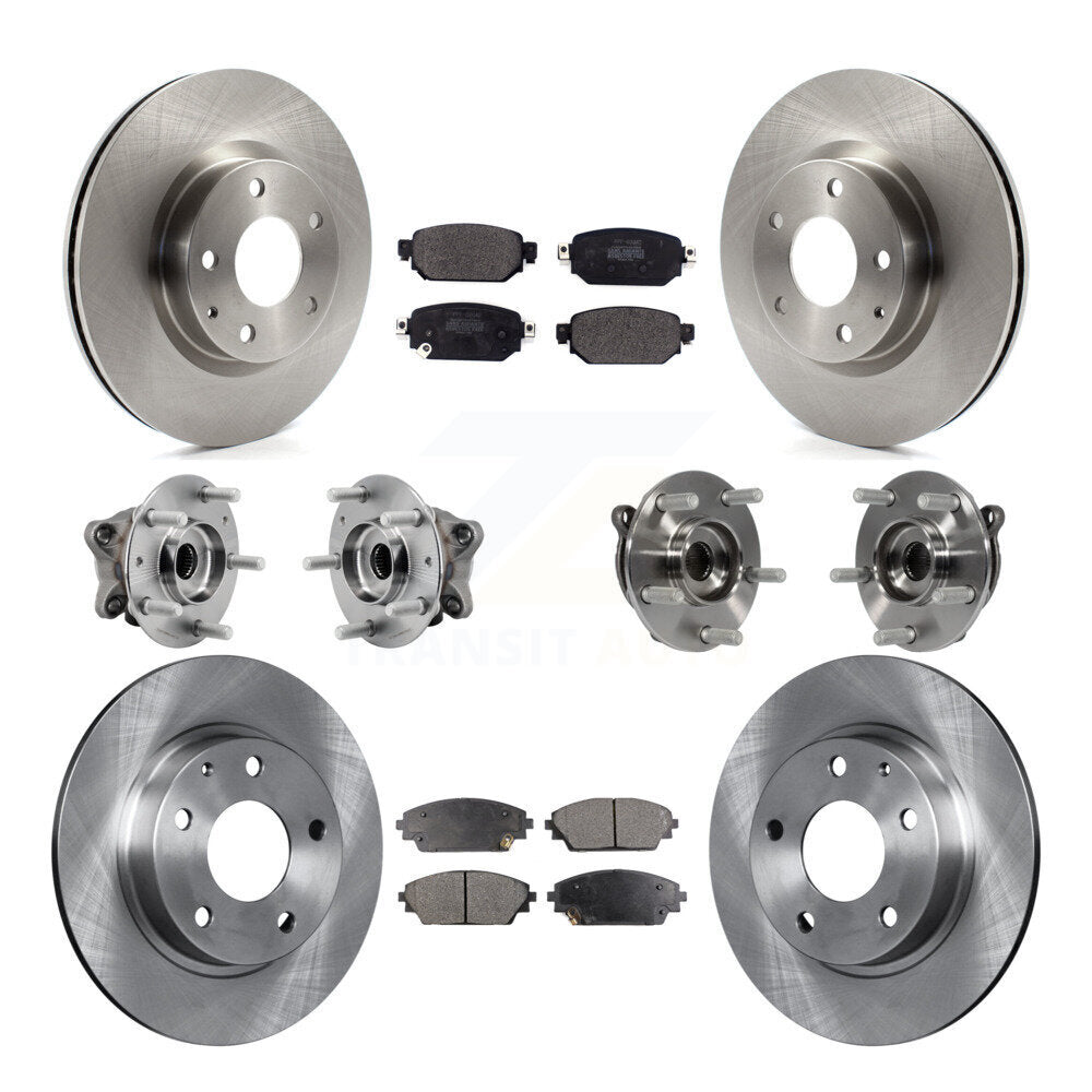Hub Bearing Brake Rotor & Pad Front Rear Kit (10Pc) For 2019-2021 Mazda CX-3 AWD