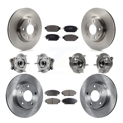 Hub Bearing Brake Rotor & Pad Front Rear Kit (10Pc) For 2019-2021 Mazda CX-3 AWD