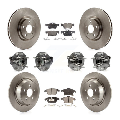 Hub Bearing Brake Rotor & Pads Front Rear Kit (10Pc) For Ford SSV Plug-In Hybrid