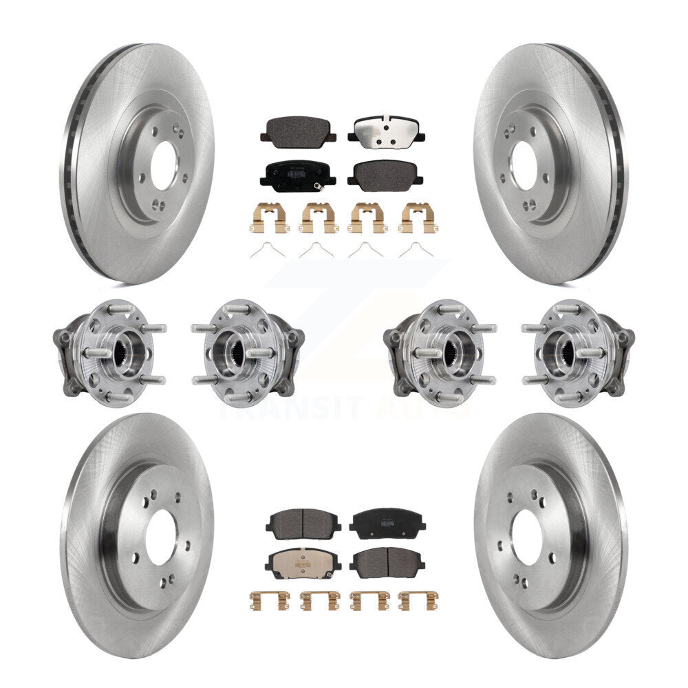 Hub Bearing Brake Rotor & Pad Front Rear Kit (10Pc) For Hyundai Palisade Kia AWD