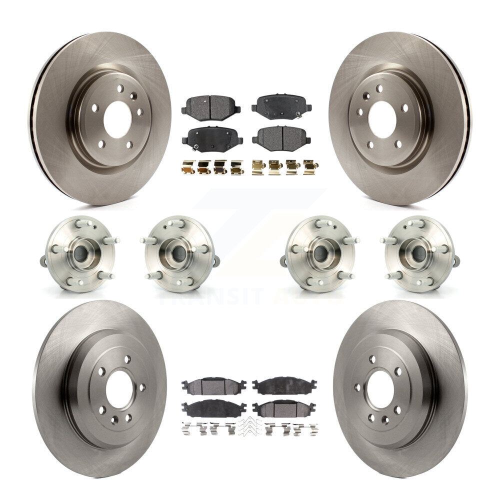 Hub Bearings Disc Brake Rotors And Pads Front Rear Kit (10Pc) For Ford Explorer