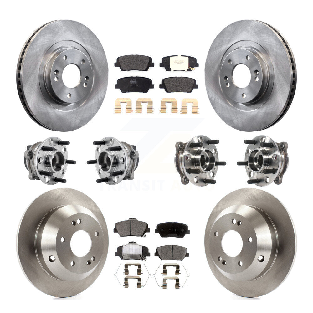 Hub Bearing Brake Rotor Pads Front Rear Kit (10Pc) For 2016-2020 Kia Sorento FWD