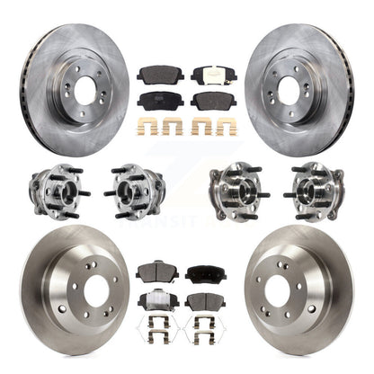 Hub Bearing Brake Rotor Pads Front Rear Kit (10Pc) For 2016-2020 Kia Sorento FWD