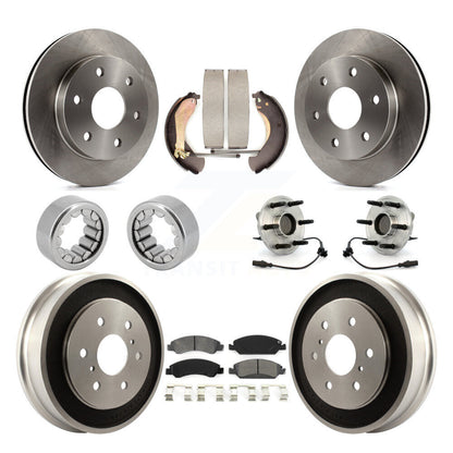 Hub Bearing Disc Brake Rotor Pads Shoe Front Rear Kit (10Pc) For GMC Sierra 1500