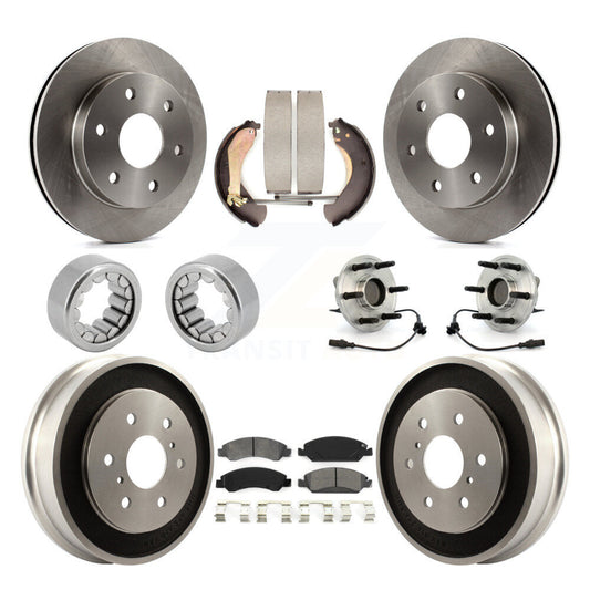 Hub Bearing Disc Brake Rotor Pads Shoe Front Rear Kit (10Pc) For GMC Sierra 1500