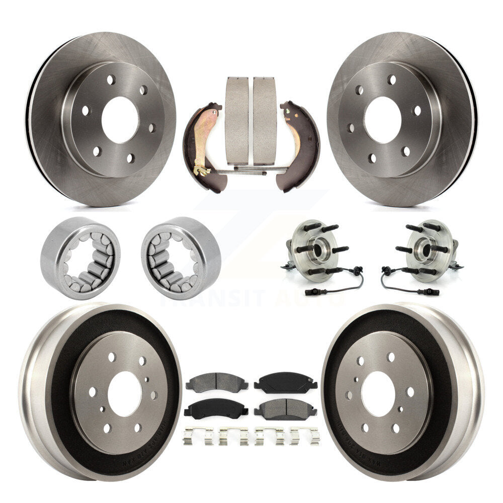 Hub Bearing Disc Brake Rotor Pads Shoe Front Rear Kit (10Pc) For GMC Sierra 1500