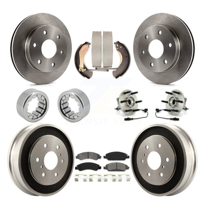 Hub Bearing Disc Brake Rotor Pads Shoe Front Rear Kit (10Pc) For GMC Sierra 1500