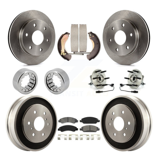 Hub Bearing Disc Brake Rotor Pads Shoe Front Rear Kit (10Pc) For GMC Sierra 1500