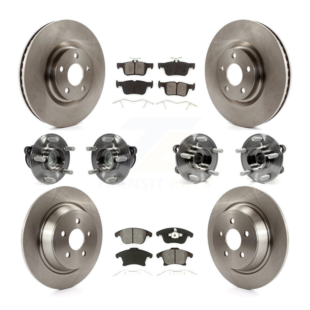 Hub Bearing Brake Rotor & Pads Front Rear Kit (10Pc) For Ford SSV Plug-In Hybrid
