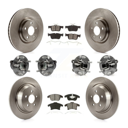 Hub Bearing Brake Rotor & Pads Front Rear Kit (10Pc) For Ford SSV Plug-In Hybrid