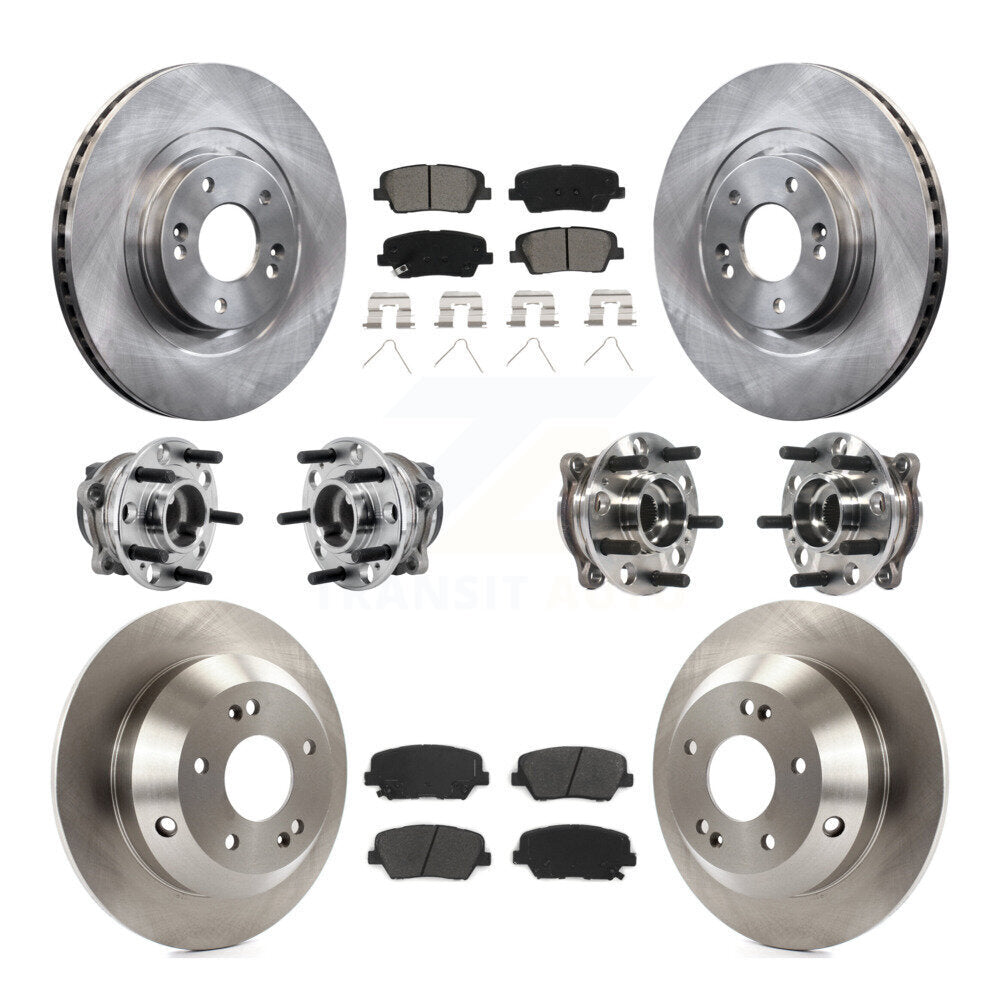 Hub Bearing Brake Rotor Pads Front Rear Kit (10Pc) For 2016-2020 Kia Sorento FWD
