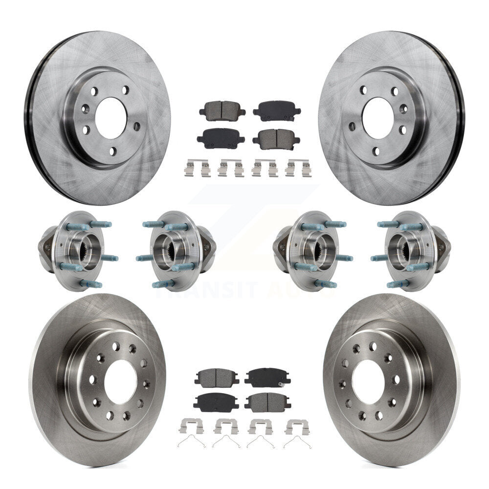 Hub Bearing Disc Brake Rotor Pad Front Rear Kit (10Pc) For Chevrolet Equinox GMC