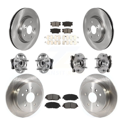 Hub Bearings Disc Brake Rotors And Pads Front Rear Kit (10Pc) For Toyota Camry