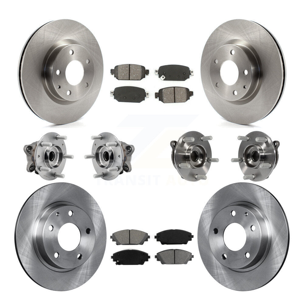Hub Bearing Brake Rotor & Pad Front Rear Kit (10Pc) For 2019-2021 Mazda CX-3 AWD