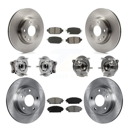 Hub Bearing Brake Rotor & Pad Front Rear Kit (10Pc) For 2019-2021 Mazda CX-3 AWD