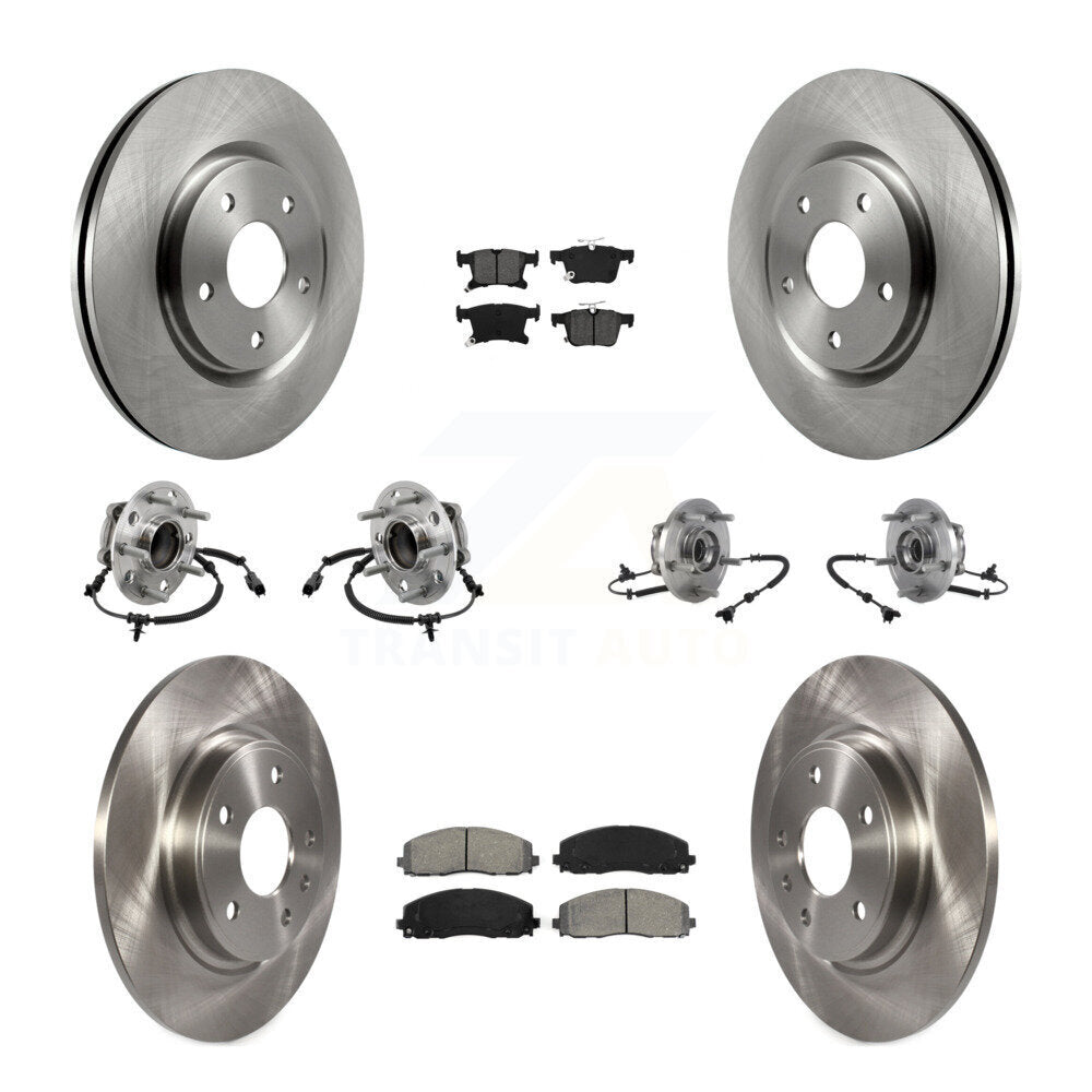 Hub Bearing Disc Brake Rotor And Pad Front Rear Kit (10Pc) For Chrysler Pacifica