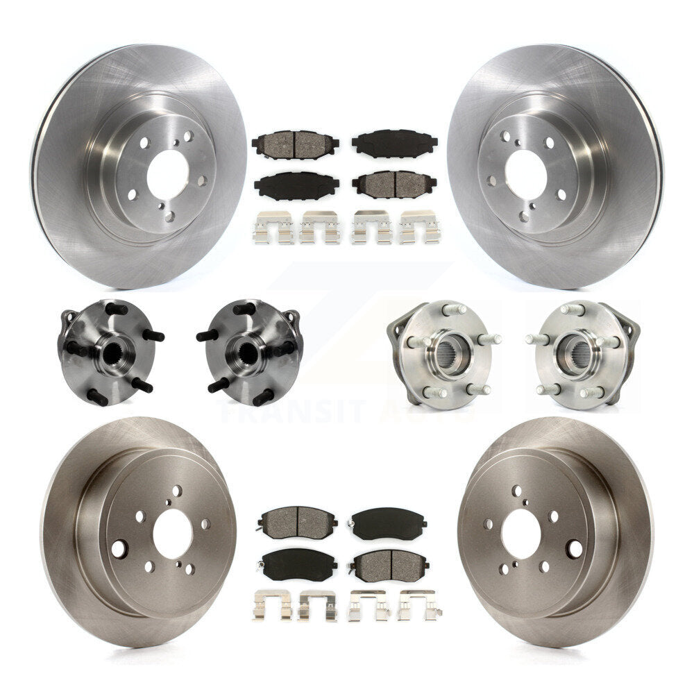 Hub Bearings Disc Brake Rotors And Pads Front Rear Kit (10Pc) For Subaru Impreza