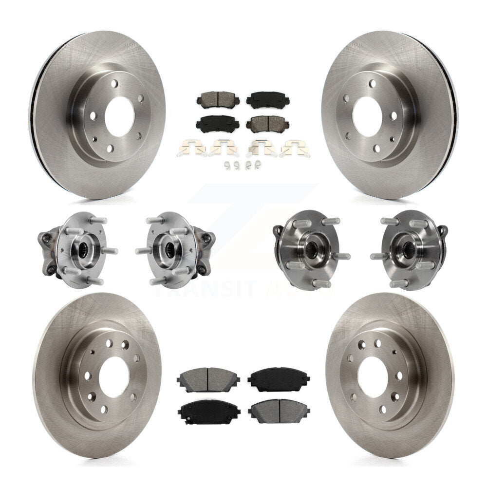 Hub Bearing Brake Rotor & Pad Front Rear Kit (10Pc) For 2016-2018 Mazda CX-3 AWD