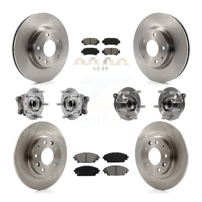 Hub Bearing Brake Rotor & Pad Front Rear Kit (10Pc) For 2016-2018 Mazda CX-3 AWD
