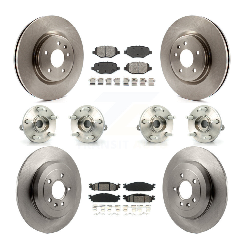Hub Bearings Disc Brake Rotors And Pads Front Rear Kit (10Pc) For Ford Explorer