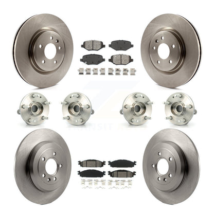 Hub Bearings Disc Brake Rotors And Pads Front Rear Kit (10Pc) For Ford Explorer