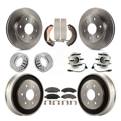 Hub Bearing Disc Brake Rotor Pads Shoe Front Rear Kit (10Pc) For GMC Sierra 1500