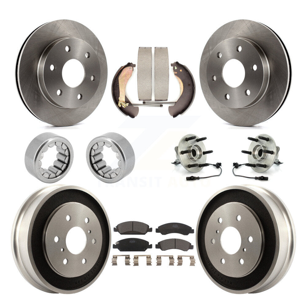 Hub Bearing Disc Brake Rotor Pads Shoe Front Rear Kit (10Pc) For GMC Sierra 1500