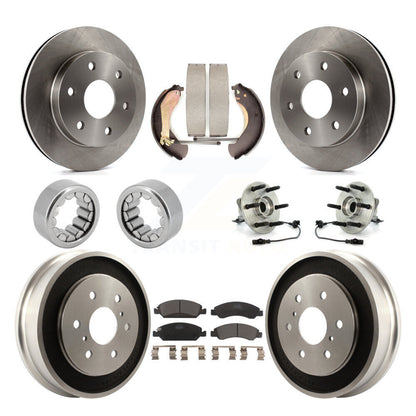 Hub Bearing Disc Brake Rotor Pads Shoe Front Rear Kit (10Pc) For GMC Sierra 1500