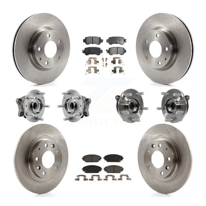 Hub Bearing Brake Rotor & Pad Front Rear Kit (10Pc) For 2016-2018 Mazda CX-3 AWD