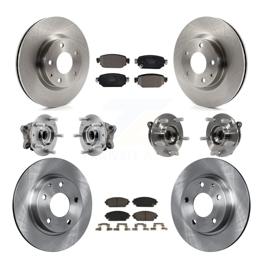 Hub Bearing Brake Rotor & Pad Front Rear Kit (10Pc) For 2019-2021 Mazda CX-3 AWD