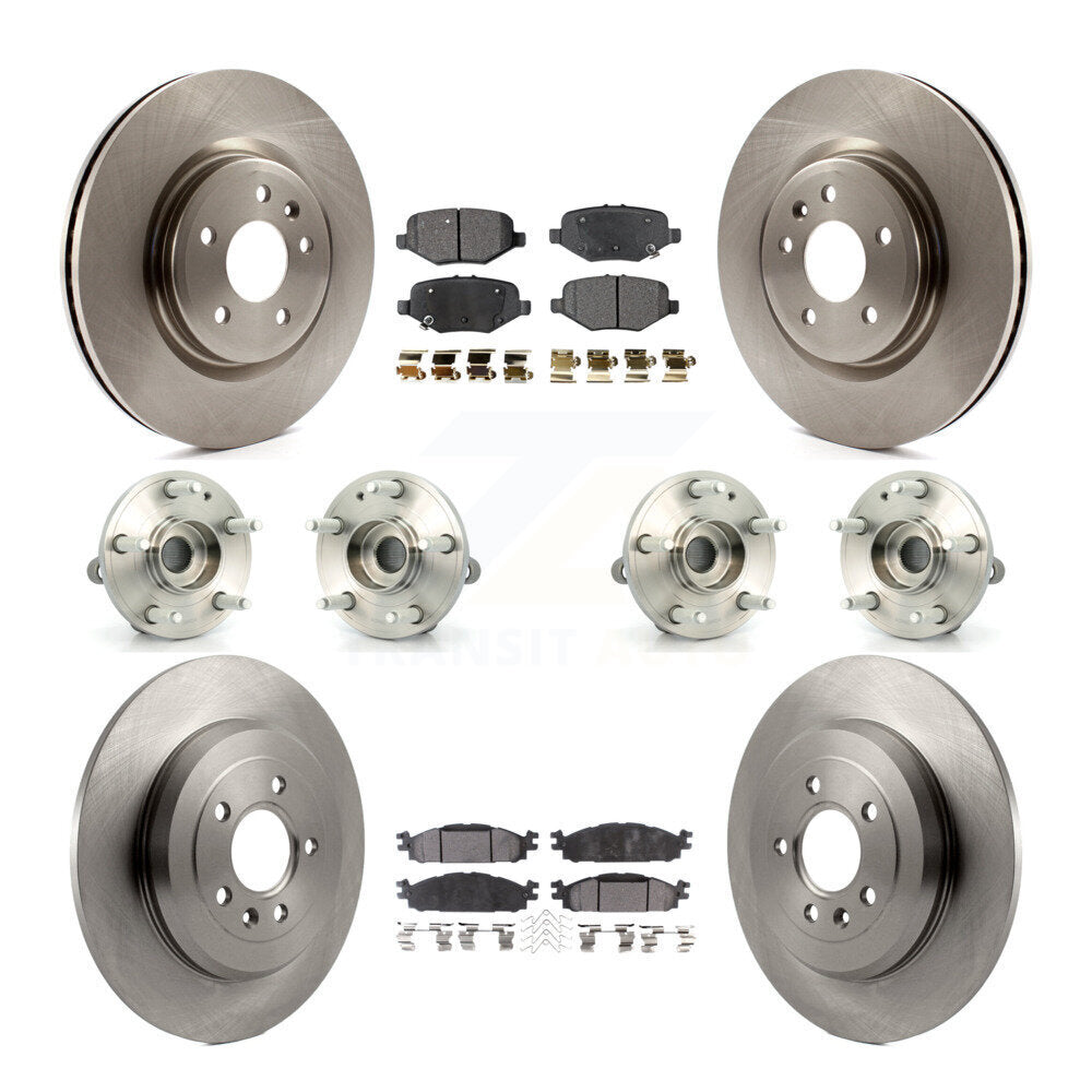 Hub Bearings Disc Brake Rotors And Pads Front Rear Kit (10Pc) For Ford Explorer