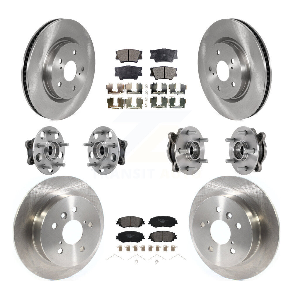 Hub Bearings Disc Brake Rotors And Pads Front Rear Kit (10Pc) For Toyota Camry