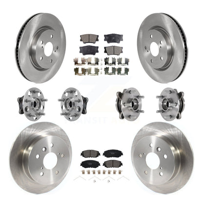 Hub Bearings Disc Brake Rotors And Pads Front Rear Kit (10Pc) For Toyota Camry