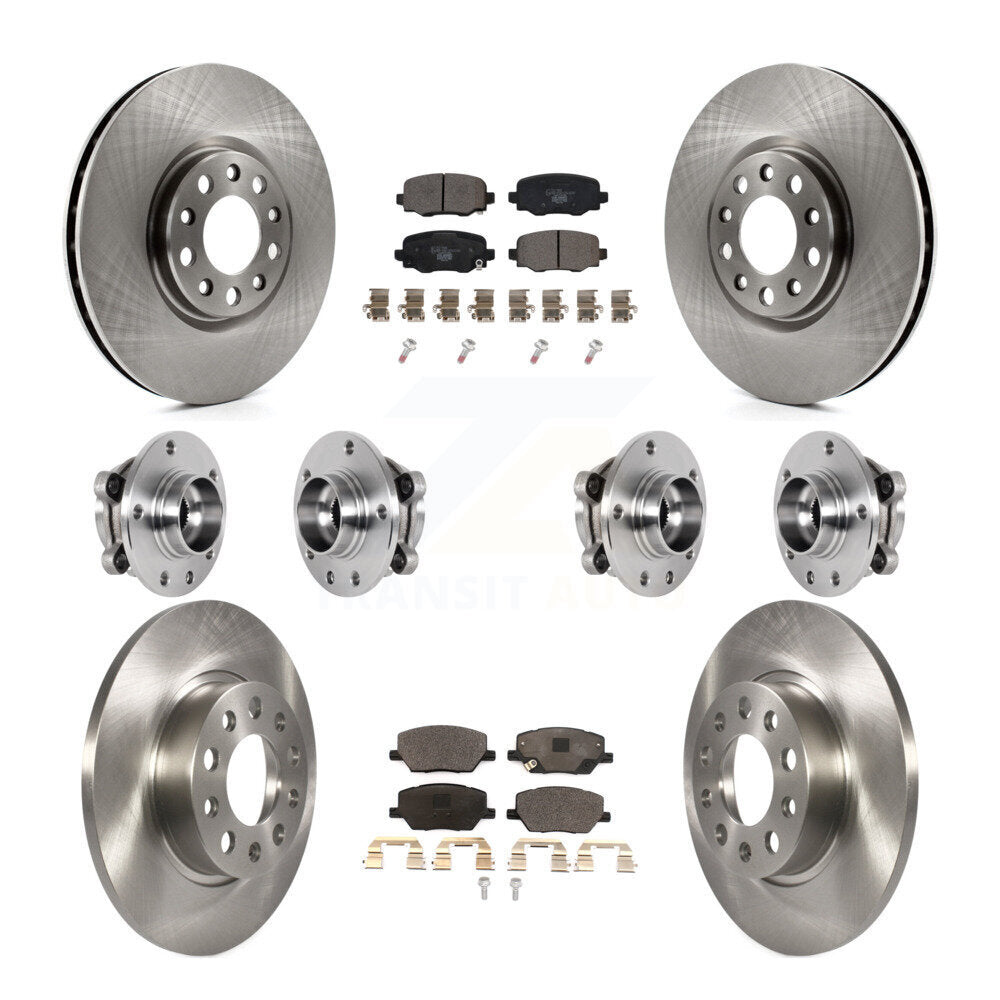 Hub Bearing Brake Rotor & Pads Front Rear Kit (10Pc) For Jeep Renegade Fiat 500X