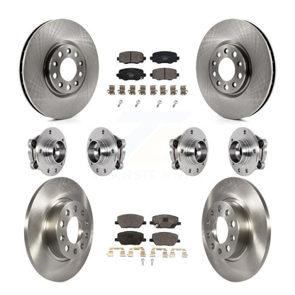 Hub Bearing Brake Rotor & Pads Front Rear Kit (10Pc) For Jeep Renegade Fiat 500X