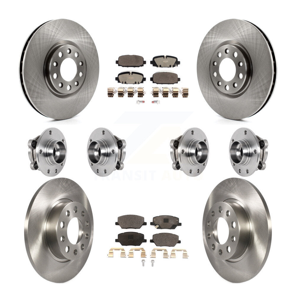 Hub Bearing Disc Brake Rotor And Pads Front Rear Kit (10Pc) For Jeep Compass AWD