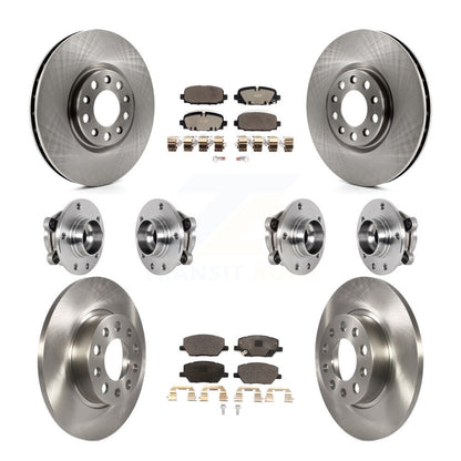 Hub Bearing Disc Brake Rotor And Pads Front Rear Kit (10Pc) For Jeep Compass AWD